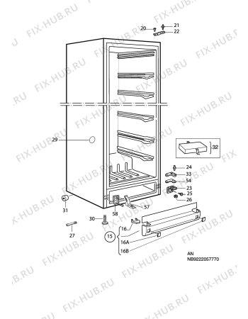 Взрыв-схема холодильника Husqvarna Electrolux QT3129FX - Схема узла C10 Cabinet